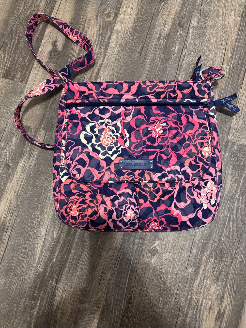 Vera Bradley MAILBAG KATALINA PINK DOUBLE ZIP Purse MESSENGER Crossbody BAG
